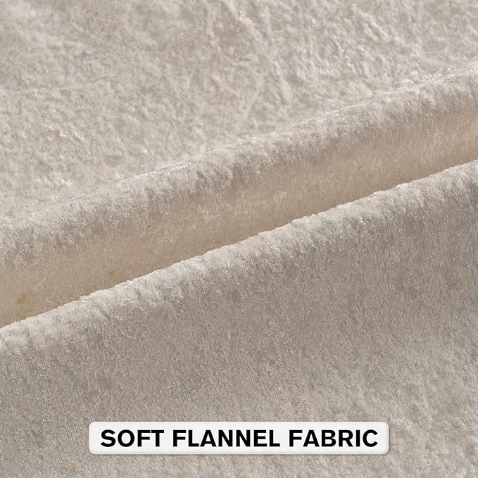 FUTEI Cream Flannel Throw Pillow Covers 20x20 Inch Set of 2,Soft Dimensional Textured Cushion Cases,Modern Home Decor for Couch Living Room