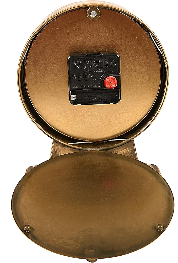 Creative Co-Op Vintage Metal Mantel Clock, Gold Finish