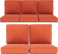 Outdoor Chair Cushions 23" x 24" x 4", Patio Deep Seat Replacement Cushions Set with Zippered Removable Cover, Weather-Resistant Olefin Fabric for Garden Chair Sofa Couch, Set of 5, Red