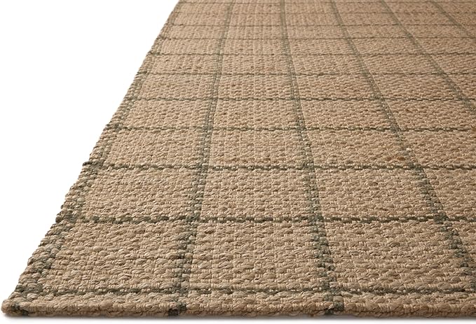 Loloi Chris Loves Julia Fletcher Collection FLE-01 Natural/Olive 5'-0" x 7'-6", .37" Pile Height, Area Rug