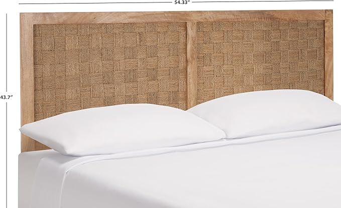 SAFAVIEH Home Collection Halvor Natural Rattan Solid Wood King Size Headboard