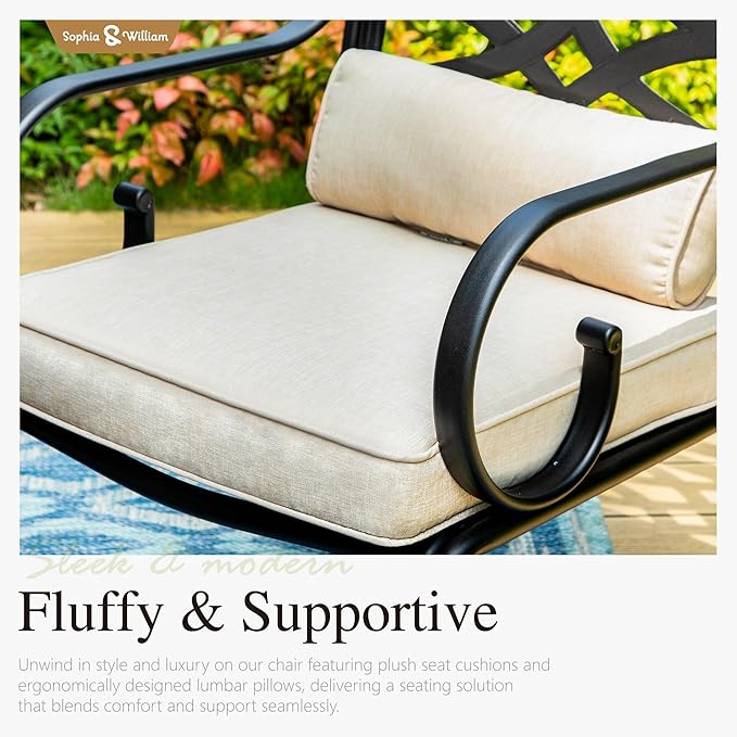 Sophia and William Patio Dining Chairs Set of 6, Outdoor Metal Armchairs, Outdoor Dining Chairs