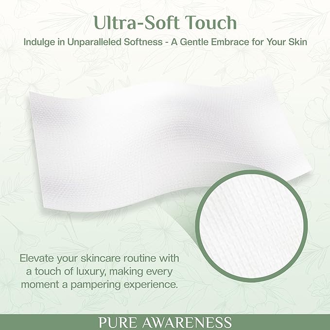 60 Disposable Face Towels - Ideal for Sensitive Skin, Makeup Removal, Soft, Thick, Biodegradable - Cruelty-Free