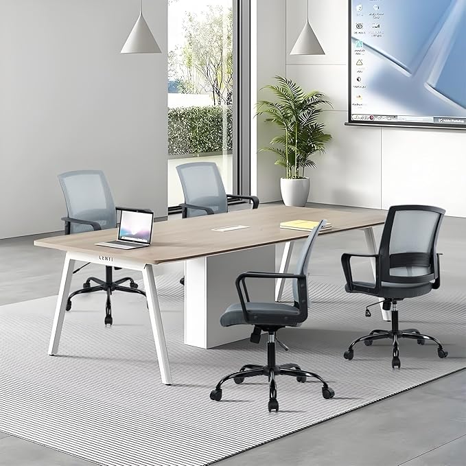 CLATINA Ergonomic Office Chair - Mesh Desk Chair with Lumbar Support, Rolling Comfortable Computer Chairs with Arms for Home Conference, Gray 8 Pack