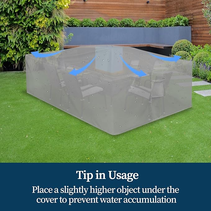 Easy-Going Square Patio Furniture Cover Waterproof Outdoor Dining Table and Chair Cover Anti-UV Outside Sectional Sofa Set Covers (76"L x 76"W x 28"H, Grey)
