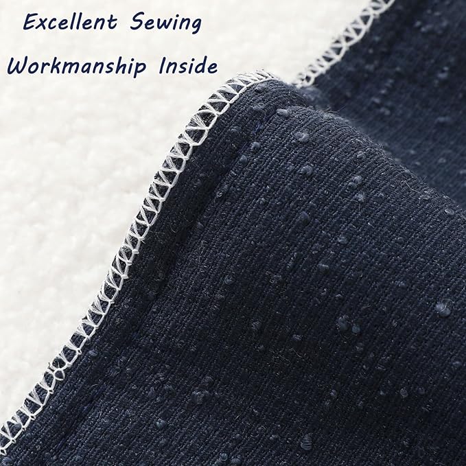 FUTEI Pack of 2 Navy Blue Decorative Throw Pillow Covers 12x20 Inch Soft Cozy Solid Boucle Textured Lumbar Pillow Cases,Modern Home Decor for Couch Bed Living Room