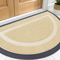 OLANLY Half Circle Door Mat Indoor Outdoor Entrance Welcome, Waterproof All-Season, All-Weather Doormat, Sturdy Natural Rubber, Low Profile, Easy Clean Patio Porch Entryway Mat, 59x34, Beige