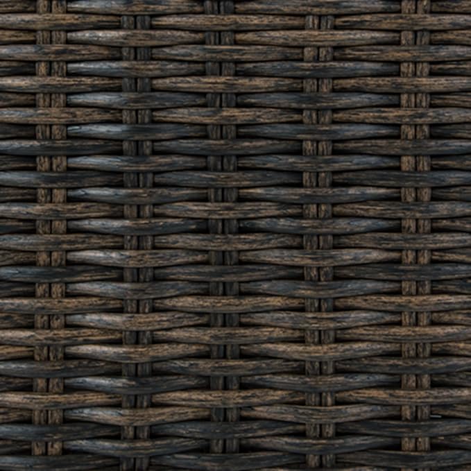 Signature Design by Ashley Coastline Bay Nuvella Weather Resistant Fabric Outdoor Sofa with Cushion and 4 Throw Pillows, Beige & Dark Brown