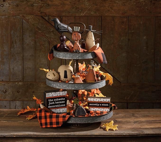 Primitives by Kathy Jack Decorative Chunky Sitter Great for Halloween and Fall Decorations, 4"x6.75"x1", Multicolor