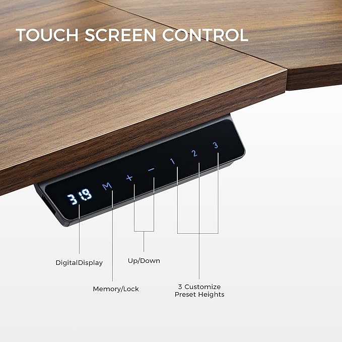 EUREKA ERGONOMIC Standing Desk Adjustable Height, Computer Desk w Keyboard Tray 72" Gaming Music Studio Desk LED Monitor Stand,Dual Motor,Slot Design,Walnut