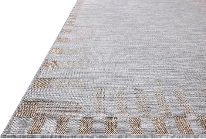 Loloi Amber Lewis Topanga Collection TOP-08 Silver/Natural 7'-10" x 10' Indoor/Outdoor Area Rug