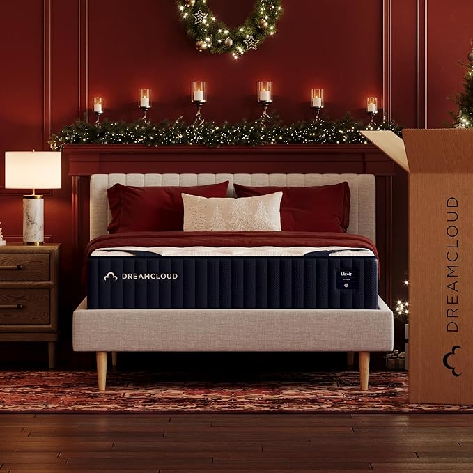 DreamCloud Classic 12" California King Mattress - Luxury Hybrid Gel Memory Foam - 365 Night Trial - Fiberglass Free - Forever Warranty - Mattress in a Box - CertiPUR-US Certified