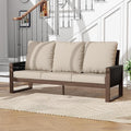 Patio Furniture 3 Seater Sofa Cedar Wood Indoor&Outdoor Couch, Outside Deep Seat High Back Porch Sofa