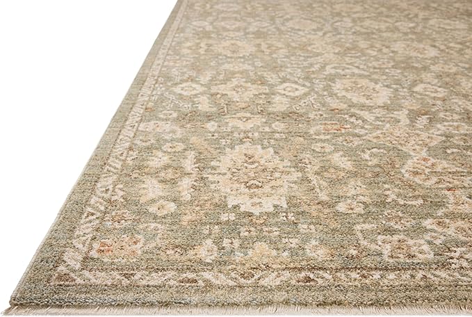 Loloi Chris Loves Julia Palma Collection PLM-03 Lagoon/Natural 2'-7" x 12'-0" Runner Rug Vintage Style Boho Living Room Bedroom Carpet