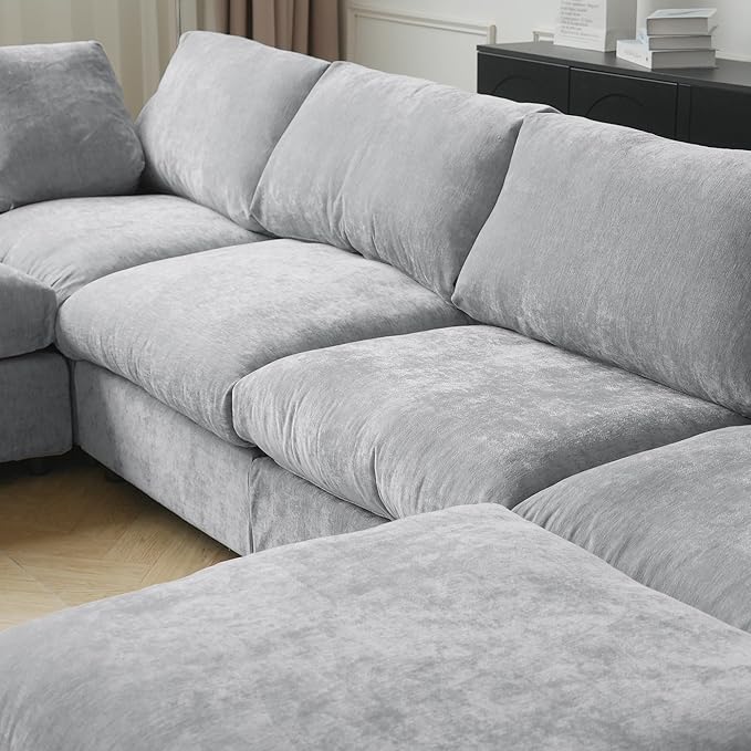 WJShome Cloud Sectional Couches for Living Room,67" Convertible Love Seat, 2 Seater Modular Sectional Sofa,Deep Seater Furniture Sets,Gray