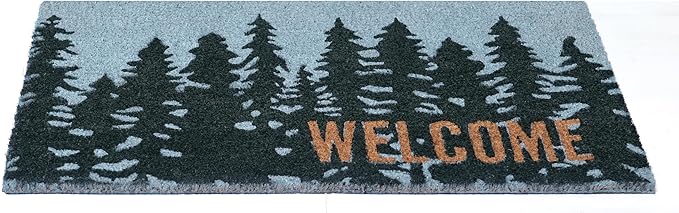 KAF Home - 17 x 30 Coir Doormat - Welcome Pine Trees