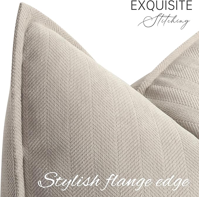 ZWJD Gray Pillow Covers 20x20 Set of 2 Chenille Pillow Covers with Elegant Design Soft and Luxurious Decorative Throw Pillows for Couch, Bed, and Home Decor