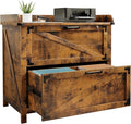 2 Drawer File Cabinet with Lock, Modern Farmhouse Filing Cabinet for Legal/Letter/A4 Size Hanging Files, Large Wood File Cabinets for Home Office