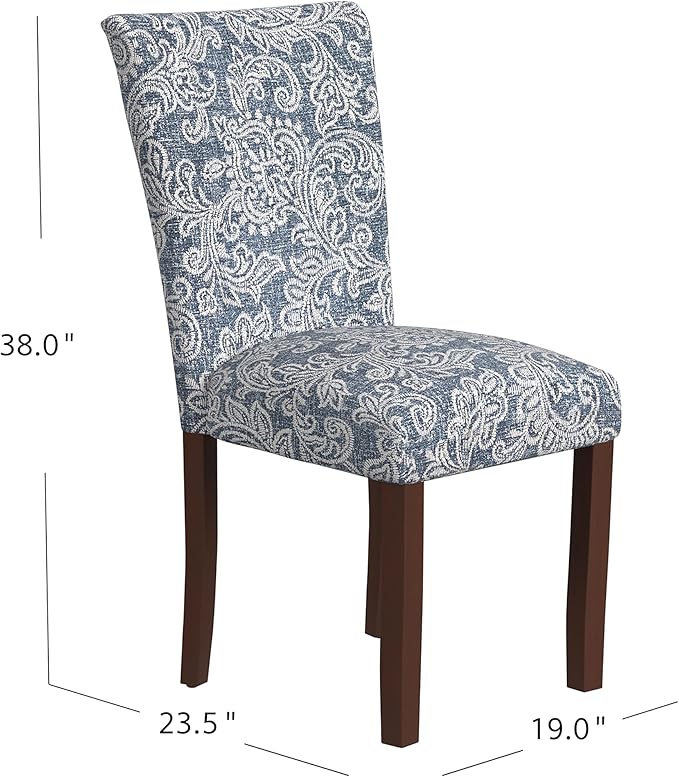 HomePop Classic Parsons Dining Chair -Denim Jacobean Print (Set of 2)