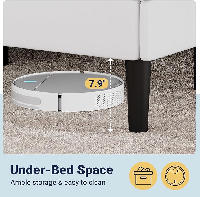 Allewie Queen Size Velvet Upholstered Bed Frame with Adjustable Headboard, Diamond Tufted Design, Wood Slat Support, Noise-Free EVA Strip, Easy Assembly, White