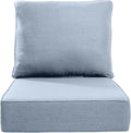 Luxury 22x24/22x25 6-Inch Outdoor Cushions - Water Resistant 1 Set Zippered Patio Chair Cushion for Wicker Dining Rocking Swivel Chairs Loveseat Couch Sectional Sofa - Baby Blue
