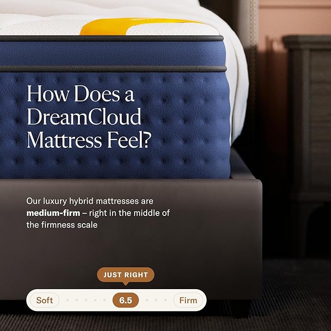 DreamCloud Premier Rest 14" Cal King Mattress - Luxury Hybrid Memory Foam - 365 Night Trial - Premium Pressure-Relieving Layers - Forever Warranty - Mattress in a Box - CertiPUR-US Certified