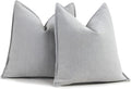ZWJD Light Gray Pillow Covers 24x24 Set of 2 Chenille Throw Pillow Covers with Elegant Design Soft and Luxurious Decorative Throw Pillows for Couch, Bed, and Home Decor
