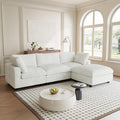 Modular Sectional Sofa, L Shaped Sofa with Chaise Ottoman, Deep Seat Cloud Sectional Couch, Couch Cushion Covers Removable, Comfy Modular Couches for Living Room, Office, Apartment, Beige