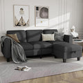 Sectional Sofa Couches for Living Room - 78''Convertible Modular Three-Seater L-Shaped Pet-Friendly Couch,Washable Sofa Cover-Bench Storage, Suitable for Small Living Room, Apartment,Office-Dark Gray
