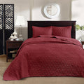 Madison Park Quebec Queen Size Quilt Bedding Set - Red , Damask – 3 Piece Bedding Quilt Coverlets – Ultra Soft Microfiber Bed Quilts Quilted Coverlet