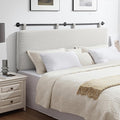 UEV King Headboard Only, Wall Mounted Hanging Upholstered Bed Head Board, Modern Vertical Channel Design of Fine Flannel, Elegant Beige Fluted Headboard for Bedroom (Beige, King Size)