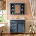 36" Bathroom Vanity with Matching Medicine Cabinet, Modern Sink Storage Cabinet with Drawers, Soft Closing Doors and Shelf, Bathroom Vanities with Sink & Mirror