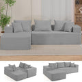 105" Cloud Sectional Couch, Modular Sectional Sofa with L-Shape Chaise, Corduroy Boneless Couches for Living Room, No Assembly, Grey