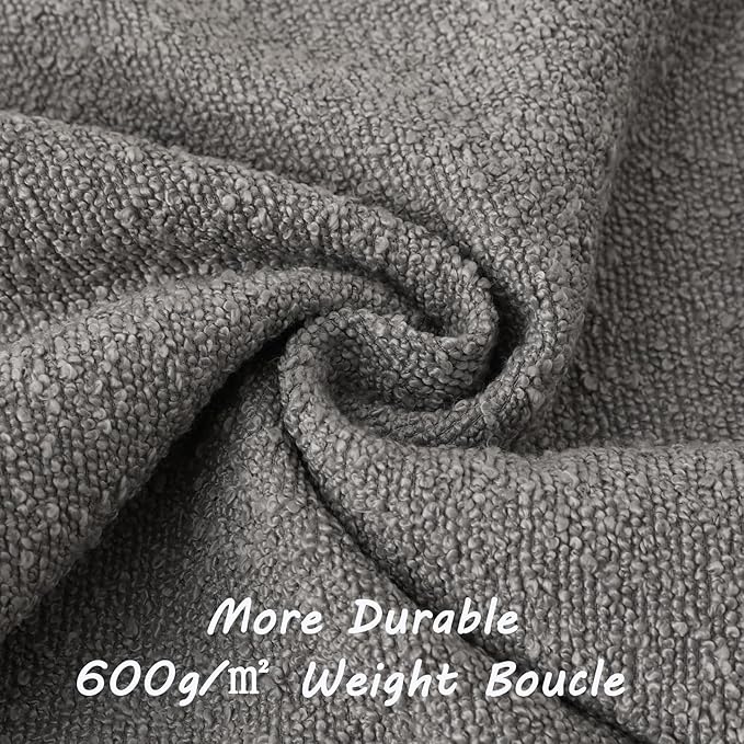 FUTEI Pack of 2 Light Grey Decorative Throw Pillow Covers 24x24 Inch Soft Cozy Solid Boucle Textured European Cushion Case,Modern Home Decor for Couch Bed Living Room