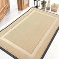 OLANLY Front Door Mat Indoor Outdoor Entrance, Waterproof All-Season, All-Weather Doormat, Sturdy Natural Rubber, Fade Resistant, Low Profile, Easy Clean Patio Porch Entryway Mat, 71x47, Beige