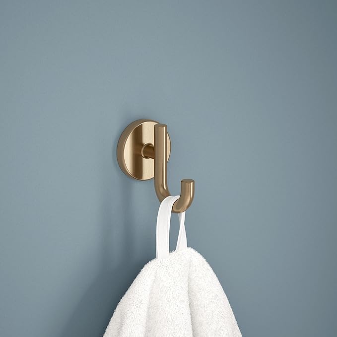 Delta Trinsic (1-Pack) Towel Hooks Champagne Bronze Single Bathroom Hooks Wall Mounted for Robes & Towels Hand Towel Hook Holder Kitchen, Bathroom Accessories