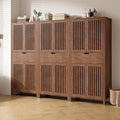 Set of 3 Rustic Brown 69" Tall Farmhouse Storage Cabinet with Drawer & Adjustable Shelves, Grille Door Organizer Unit, Anti-Tip Design for Bathroom,Kitchen,Living Room