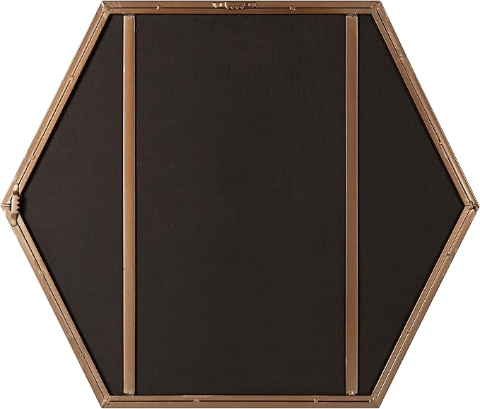 Kate and Laurel McNeer Modern Wall Mirror, 22 x 25, Bronze, Geometric Hexagon Mirror for Wall