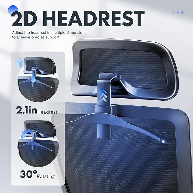 FLEXISPOT OC3 Cloud Ergonomic Office Chair High Back Mesh Swivel Computer Chair Executive Office Desk Chairs with Adjustable Lumbar Support/2D Headrest/Lockable Backrest, Foam Seat Cushion, Black