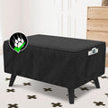 H.VERSAILTEX Ottoman Cover Rectangle Fit Length 49"-50" Footrest Linen Look Ottoman Slipcovers Thick Ottoman Covers Slipcover Rectangle Slipcovers for Ottomans Sturdy Foot Stool Cover - Heather Black