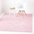 Unique Loom Trellis Frieze Collection Area Rug - Geometric (7' 10" Square, Light Pink/ Ivory)