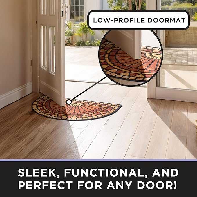 ubdyo Unique Design Door mat - Low Pile Front Doormat Outside Entrance for Efficient Dirt Trapping - All Weather Front Door Mat Indoor Entrance - Anti Slip Welcome Matt Outdoor - (36" x 24", Red)