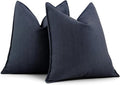 ZWJD Navy Pillow Covers 26x26 Set of 2 Chenille Throw Pillow Covers with Elegant Design Soft and Luxurious Decorative Throw Pillows for Couch, Bed, and Home Decor