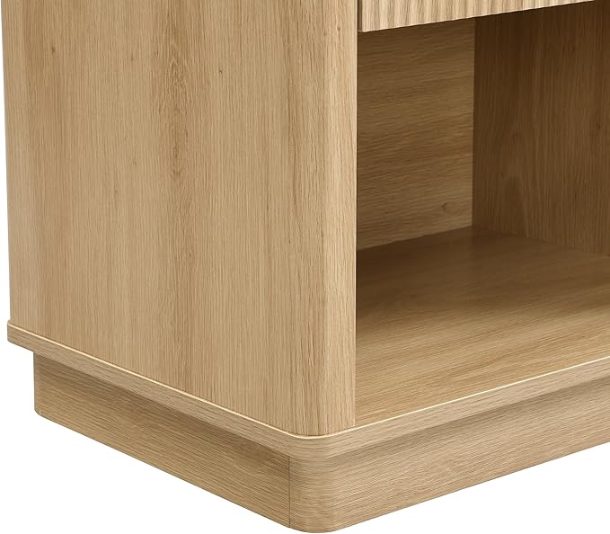 Christopher Knight Home Taria Modern Nightstand with Charging Station, Wooden Bedside Table/End Table with Outlet & USB Port for Bedroom/Living Room, Multipurpose Storage Cabinet with Drawers, Natural