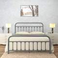 Golden Gate Beds Vintage Style Metal Bed Frame with Wrought Iron Headboard and Footboard, Classic Platform Bedframe Storage, No Box Spring Needed, Mattress Foundation, Silver, Queen Size