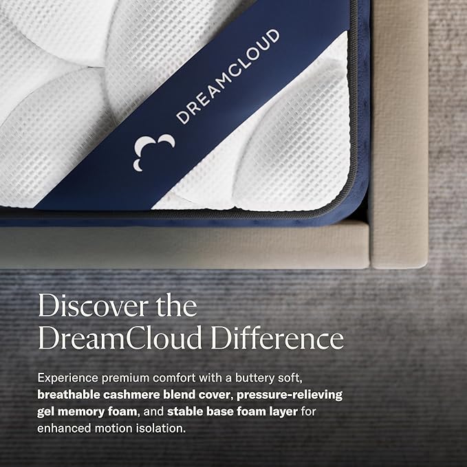 DreamCloud 12" Full Mattress - Luxury Gel Memory Foam - 365 Night Trial - Premium Pressure-Relieving Layers - Forever Warranty - CertiPUR-US® Certified