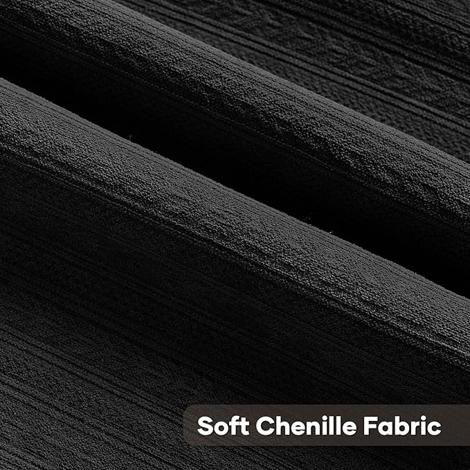 FUTEI Black Decorative Throw Pillow Covers 16x16 Inch Set of 2,Soft Cozy Wheat Ear Striped Patterns Cushion Cases,Modern Home Decor for Couch Bed Living Room