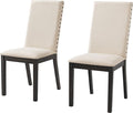 Crosley Furniture Hayden Modern Farmhouse Upholstered Wood Dining Chairs Set of 2, Slate/Crème