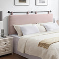 UEV Queen Headboard Only, Wall Mounted Hanging Upholstered Bed Head Board, Modern Vertical Channel Design of Fine Flannel, Elegant Pink Fluted Headboard for Bedroom (Pink, Queen Size)