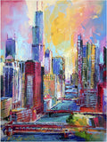 Canvas Wall Art - Richard Wallich 'Chicago 3' Wall Art for Living Room, Bedroom, or Office Décor by Trademark Fine Art